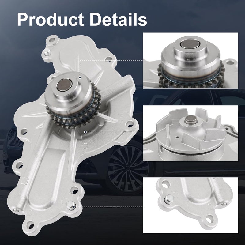 LDMINDA AW6348 Water Pump with Gasket Compatible with Ford Edge Fusion Flex Explorer Taurus 2011-2019 Compatible with Lincoln MKS MKZ MKT MKX MAZDA 6 CX9 with Double-Row Sprocket Engine 3.5L 3.7L - Image 4